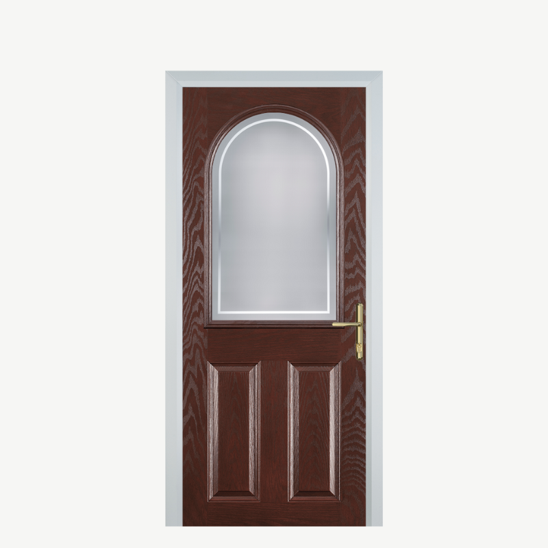 Door E 2 Panel 1 Arch Dark Wood Enfield image 0