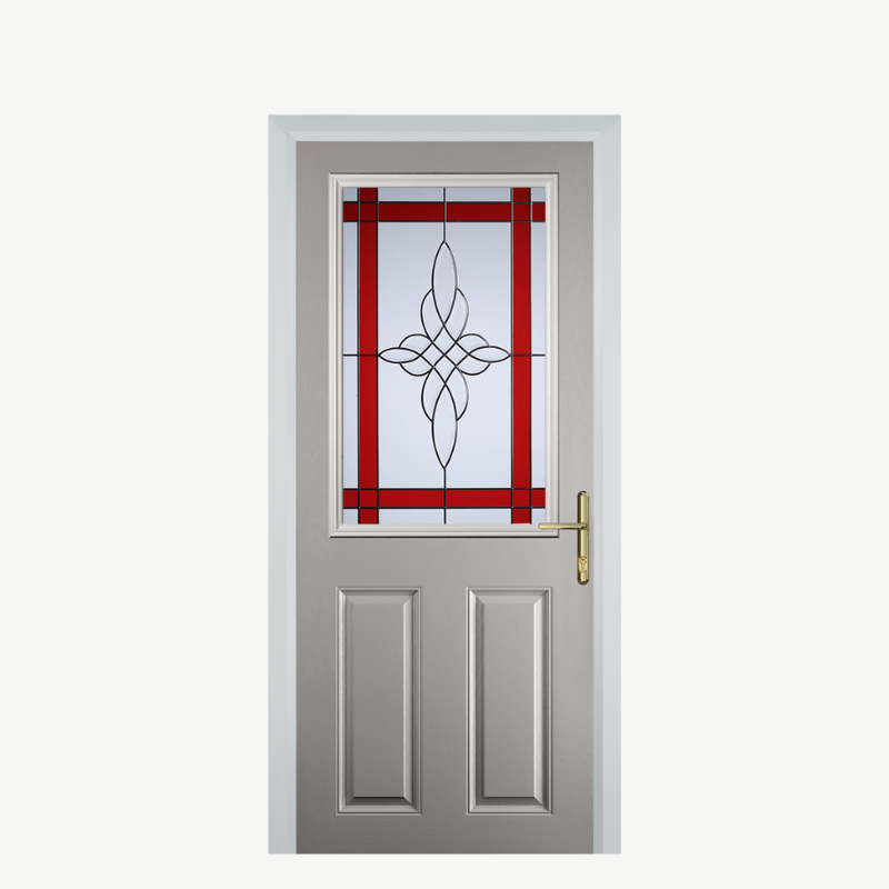 Door F 2 Panel 1 Square Agate Grey Crystal Harmony Red image 0