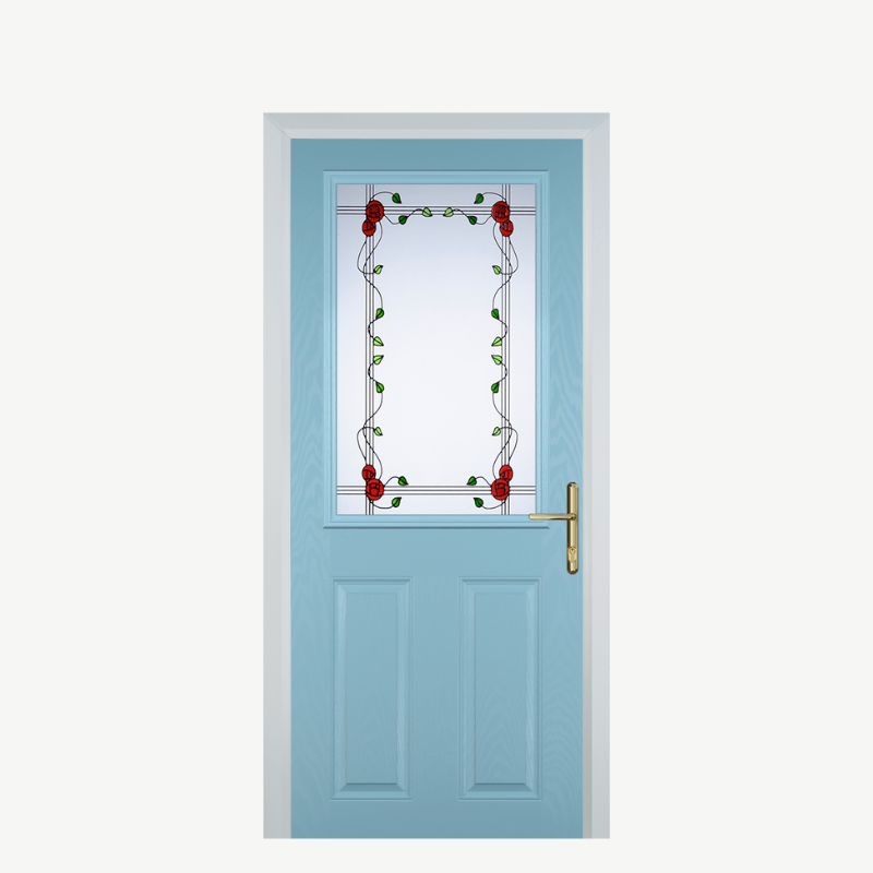 Door F 2 Panel 1 Square Duck Egg Blue Mackintosh Rose image 0