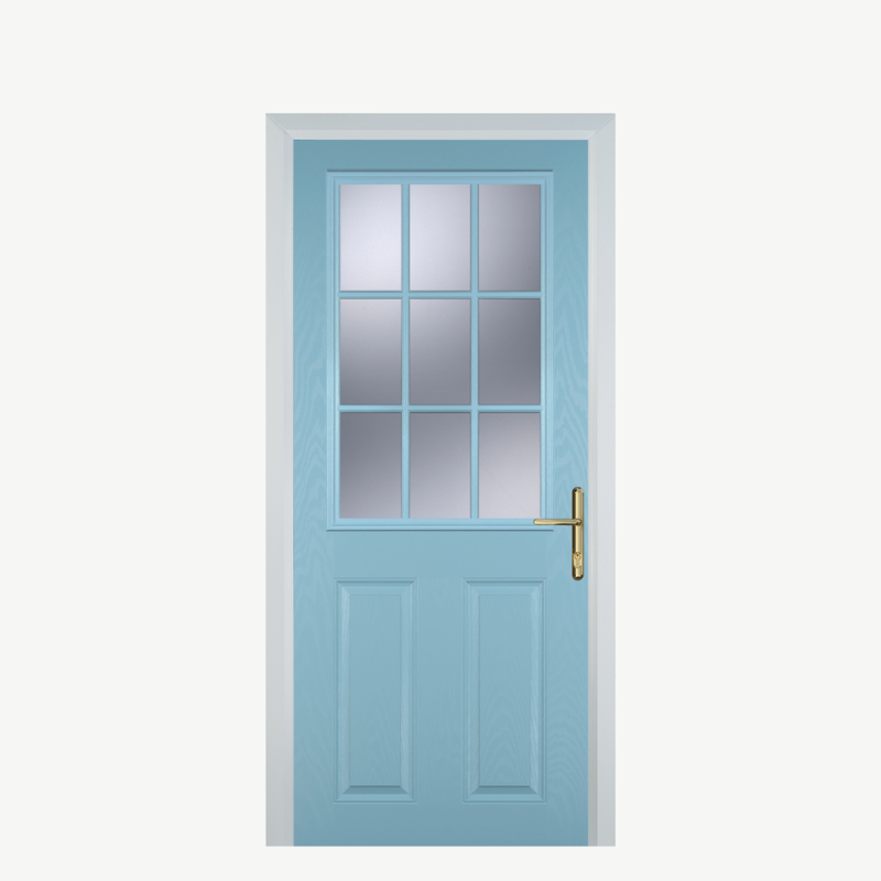 DoorK 2 Panel 1 Grill Duck Egg Blue image 0