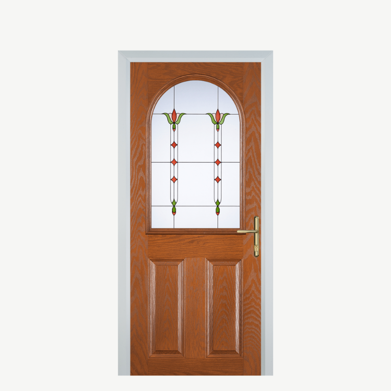 Door E 2 Panel 1 Arch Oak Fleur image 0