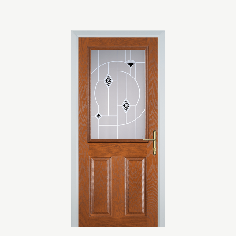 Door F 2 Panel 1 Square Oak Murano Black image 0