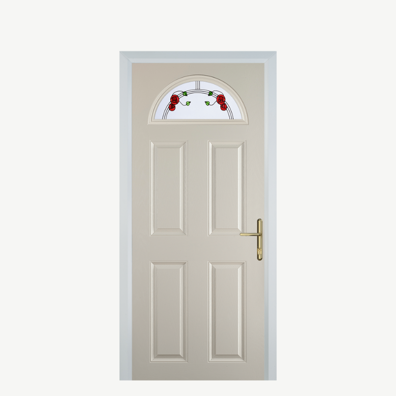 Door D 4 Panel 1 Arch Cream Mackintosh Rose image 0