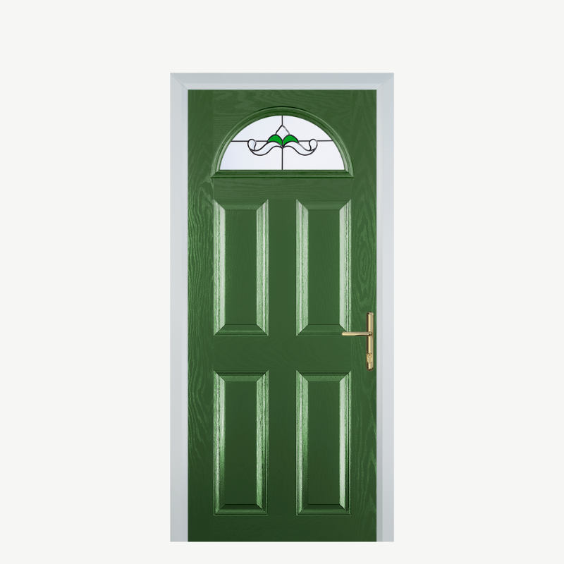 Door D 4 Panel 1 Arch Fern Green Crystal Bohemia Green image 0