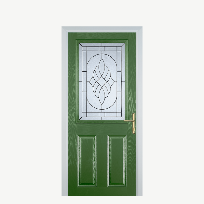 Door F 2 Panel 1 Square Fern Green Zinc Art Elegance image 0