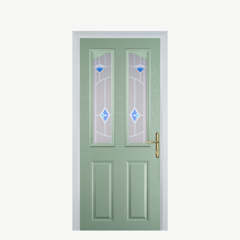 Door B 2 Panel 2 Angle Chartwell Green Murano Blue image 0