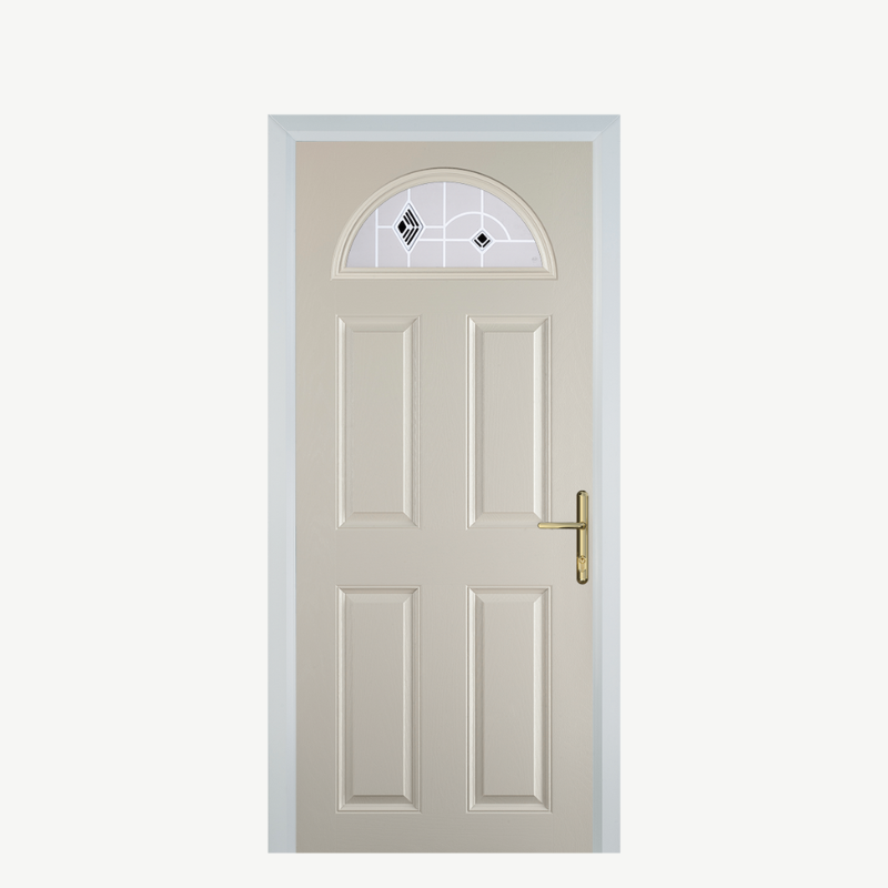 Door D 4 Panel 1 Arch Cream Murano Black image 0