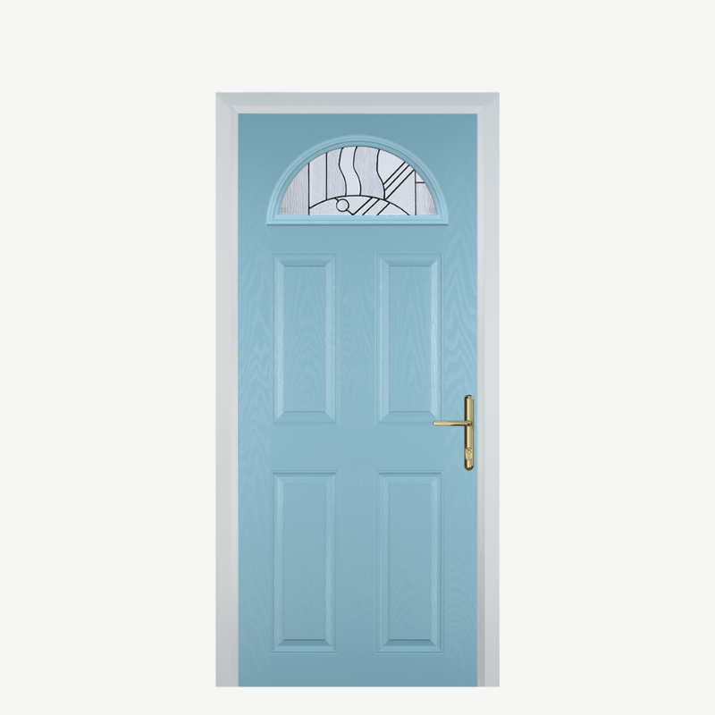 Door D 4 Panel 1 Arch Duck Egg Blue Zinc Art Abstract image 0