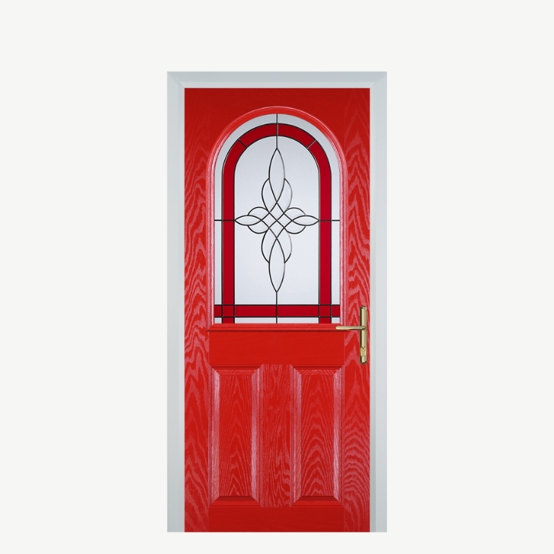 Door E 2 Panel 1 Arch Poppy Red (High Gloss) Crystal Harmony Red image 0