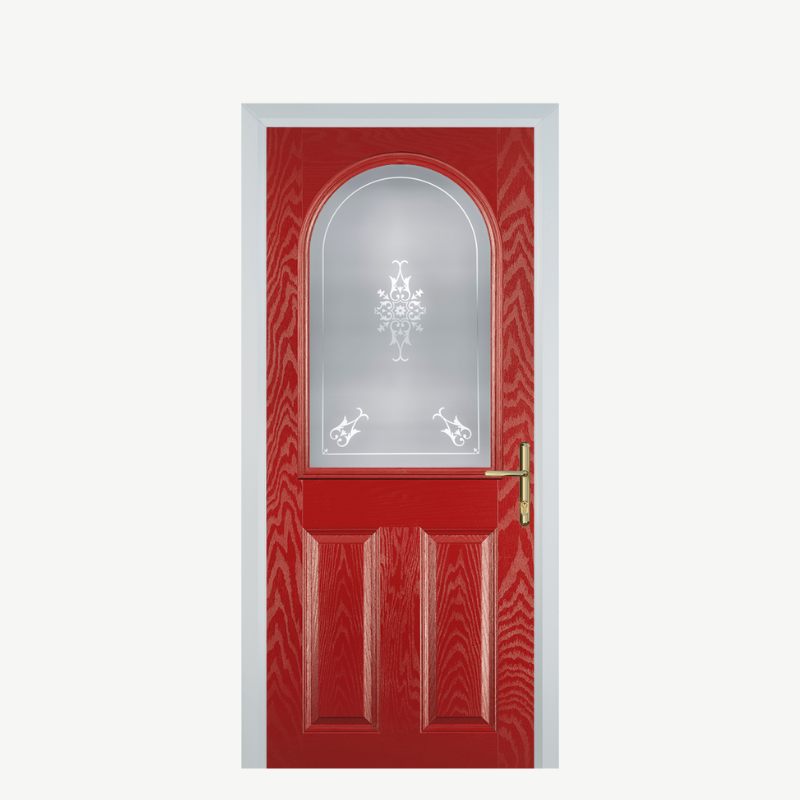 Door E 2 Panel 1 Arch Red Straxton image 0