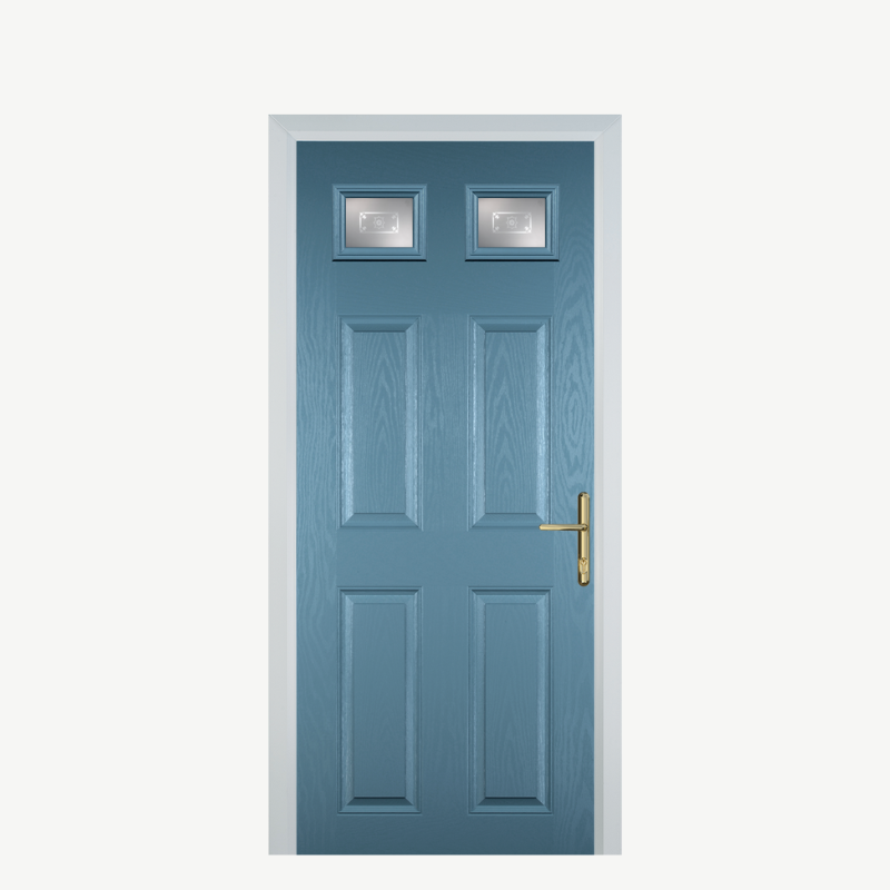 DoorI 4 Panel 2 Square Pastel Blue Straxton image 0