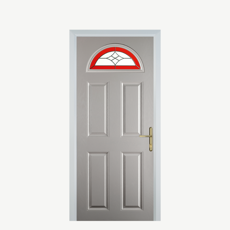 Door D 4 Panel 1 Arch Agate Grey Crystal Harmony Red image 0