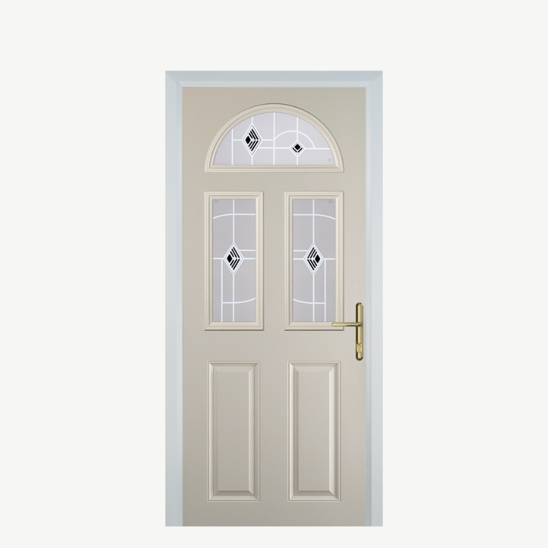 Door G 2 Panel 1 Arch Cream Murano Black image 0
