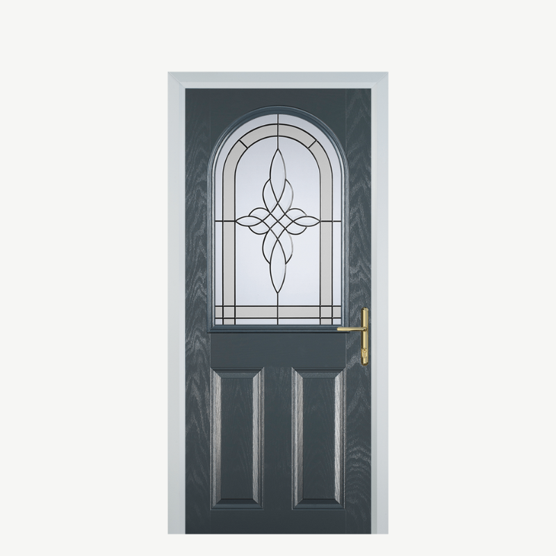 Door E 2 Panel 1 Arch Grey Crystal Harmony Frost image 0