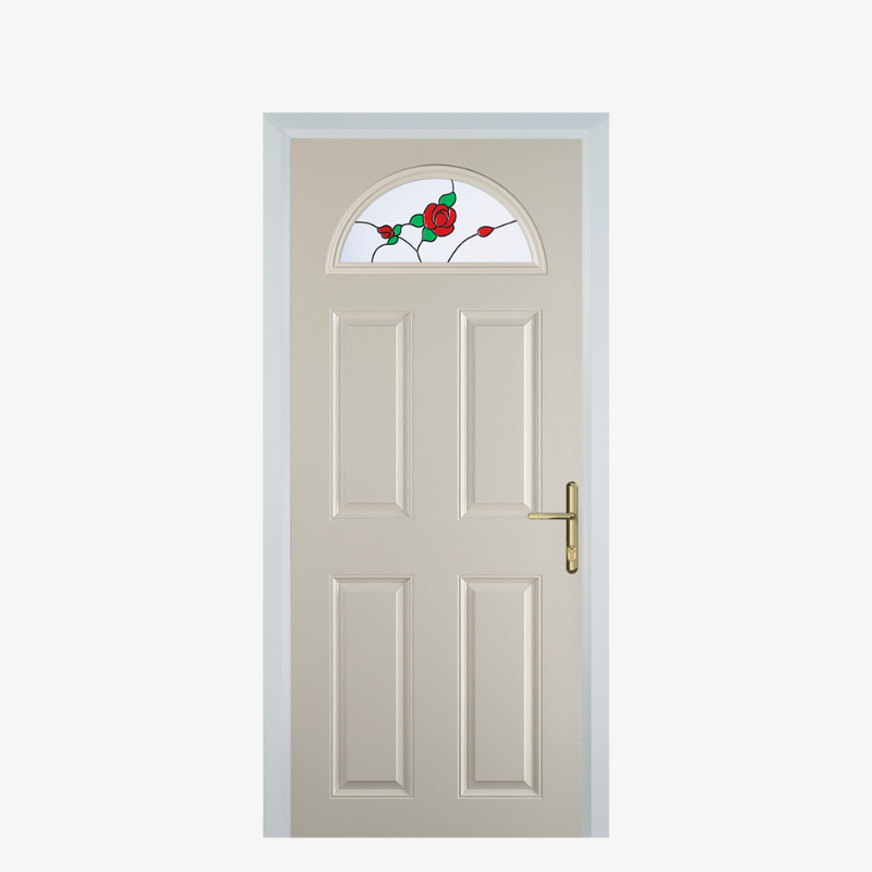 Door D 4 Panel 1 Arch Cream English Rose image 0