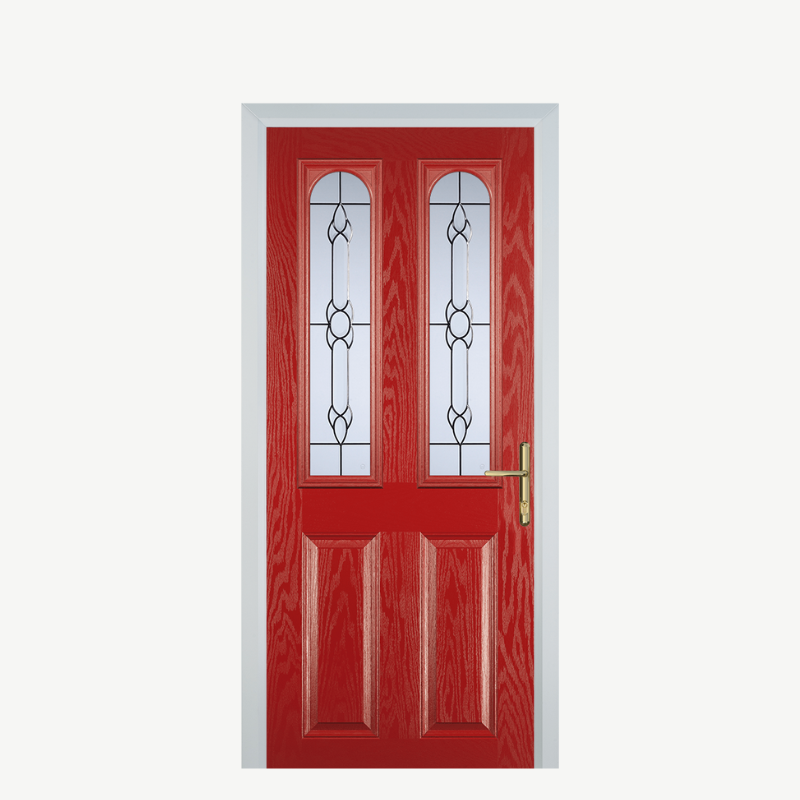 Door A 2 Panel 2 Arch Red Crystal Bohemia image 0
