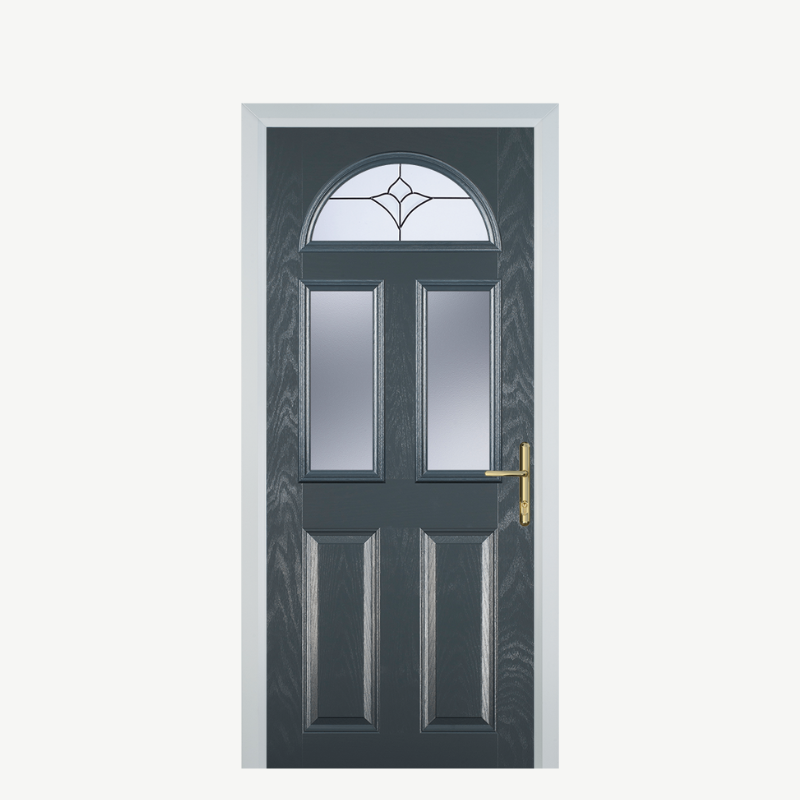 Door G 2 Panel 1 Arch Grey Crystal Tulip Arch image 0