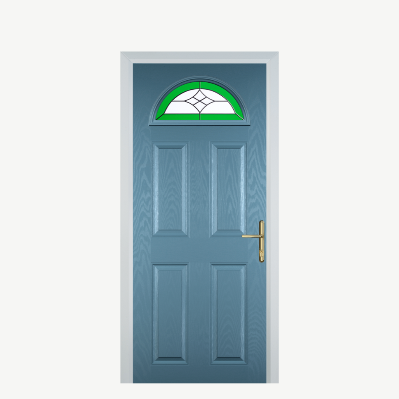 Door D 4 Panel 1 Arch Pastel Blue Crystal Harmony Green image 0