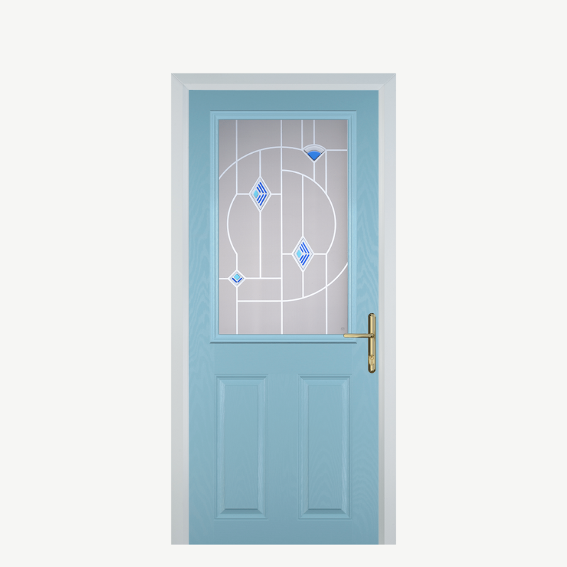 Door F 2 Panel 1 Square Duck Egg Blue Murano Blue image 0