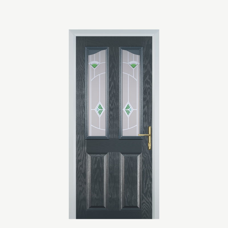 Door B 2 Panel 2 Angle Grey Murano Green image 0
