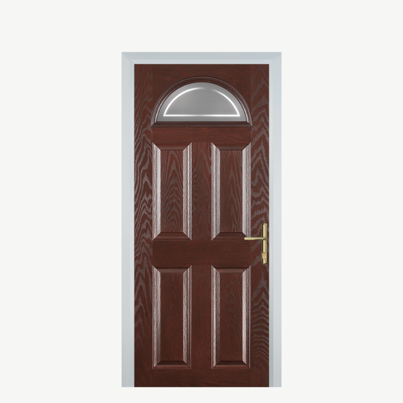 Door D 4 Panel 1 Arch Dark Wood Enfield image 0