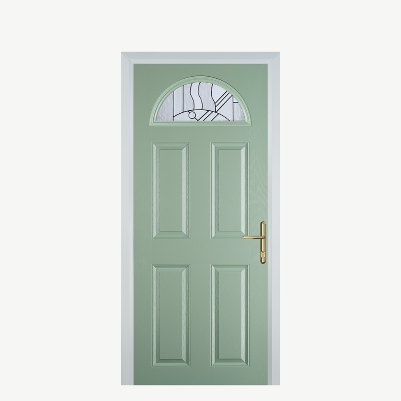 Door D 4 Panel 1 Arch Chartwell Green Zinc Art Abstract image 0