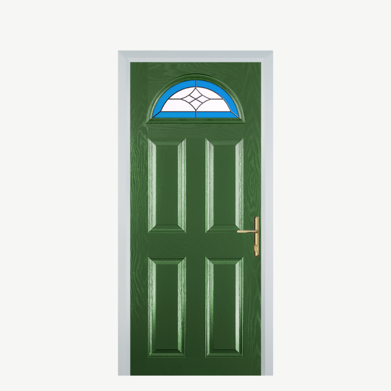 Door D 4 Panel 1 Arch Fern Green Crystal Harmony Blue image 0