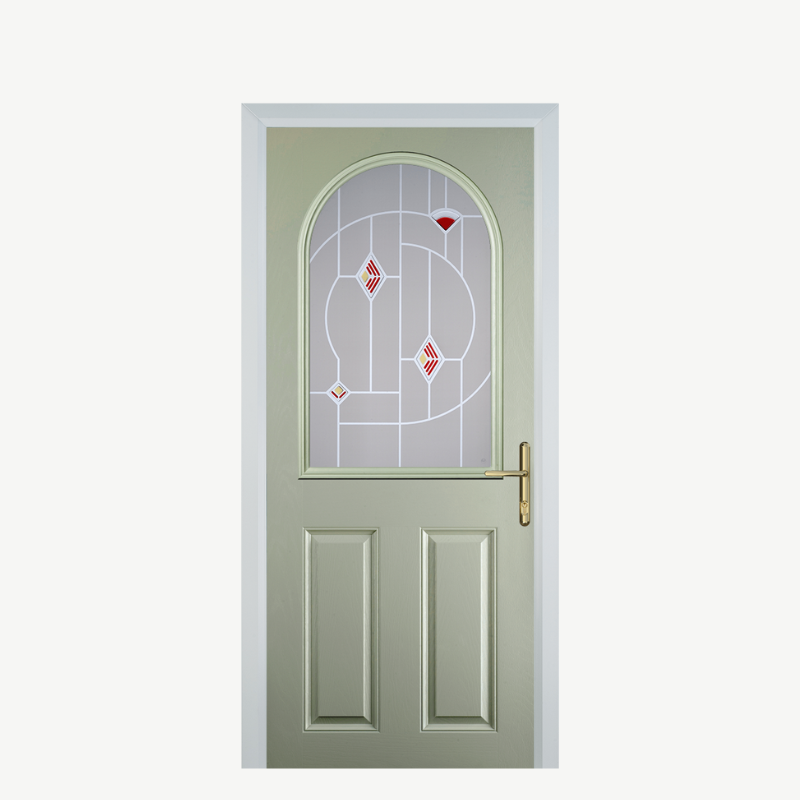Door E 2 Panel 1 Arch Pebble Grey Murano Red image 0