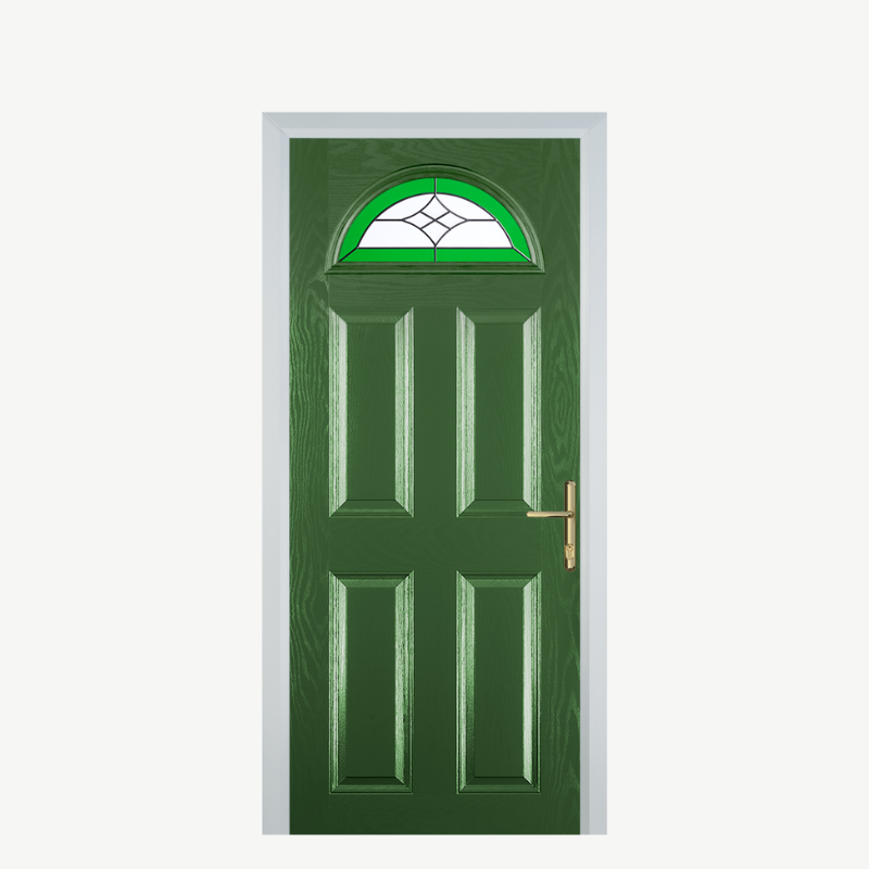Door D 4 Panel 1 Arch Fern Green Crystal Harmony Green image 0
