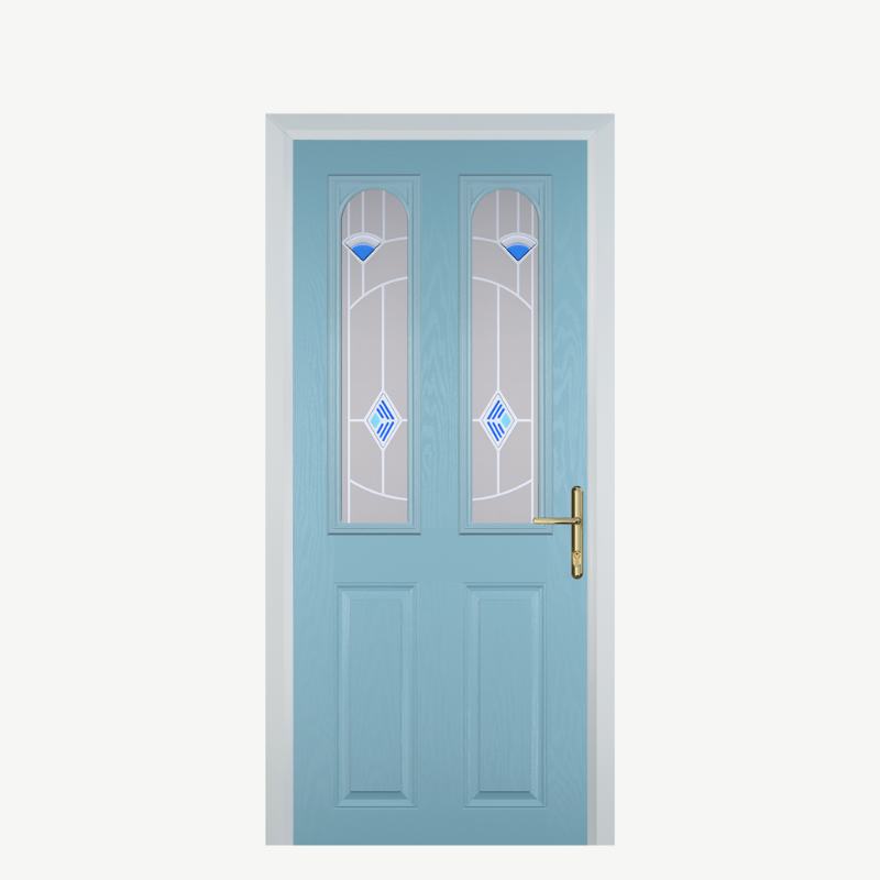 Door A 2 Panel 2 Arch Duck Egg Blue Murano Blue image 0