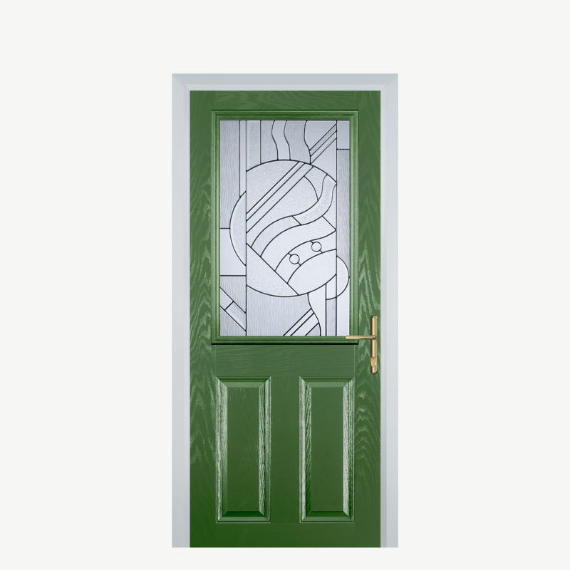 Door F 2 Panel 1 Square Fern Green Zinc Art Abstract image 0