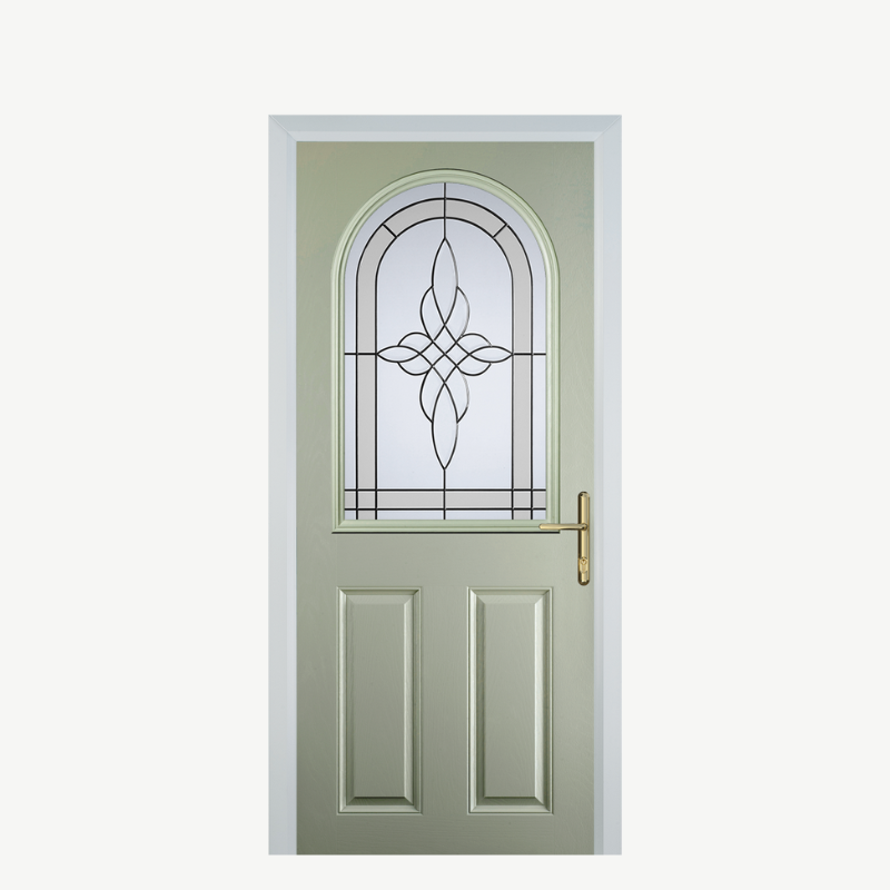 Door E 2 Panel 1 Arch Pebble Grey Crystal Harmony Frost image 0