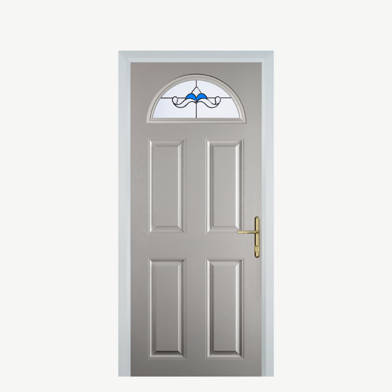 Door D 4 Panel 1 Arch Agate Grey Crystal Bohemia Blue image 0