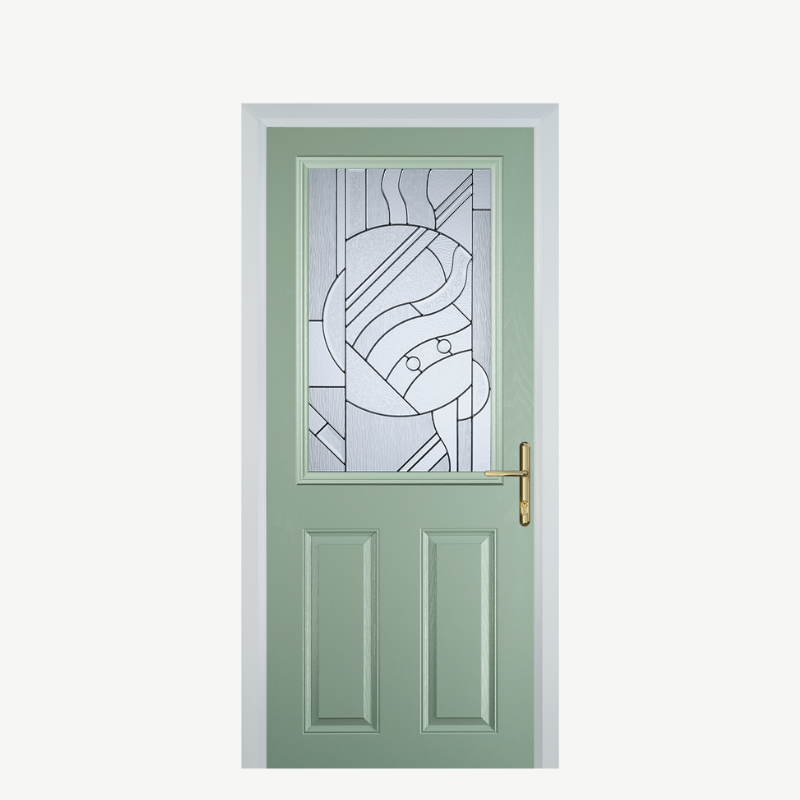 Door F 2 Panel 1 Square Chartwell Green Zinc Art Abstract image 0