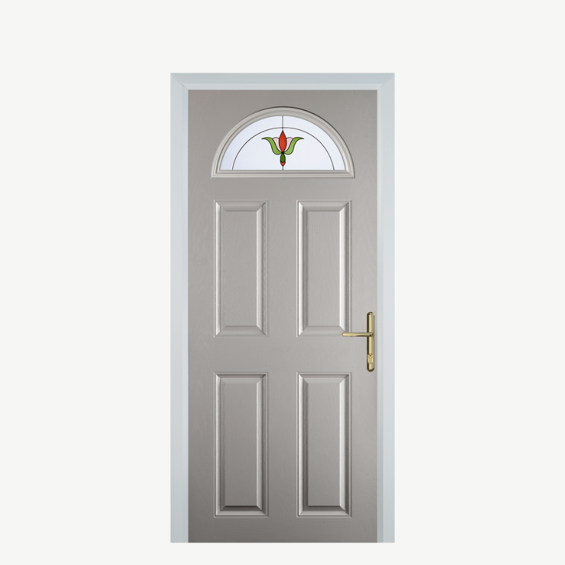 Door D 4 Panel 1 Arch Agate Grey Fleur image 0
