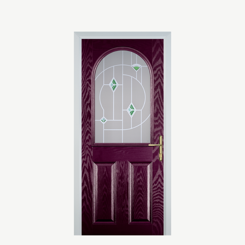 Door E 2 Panel 1 Arch Purple Violet Murano Green image 0