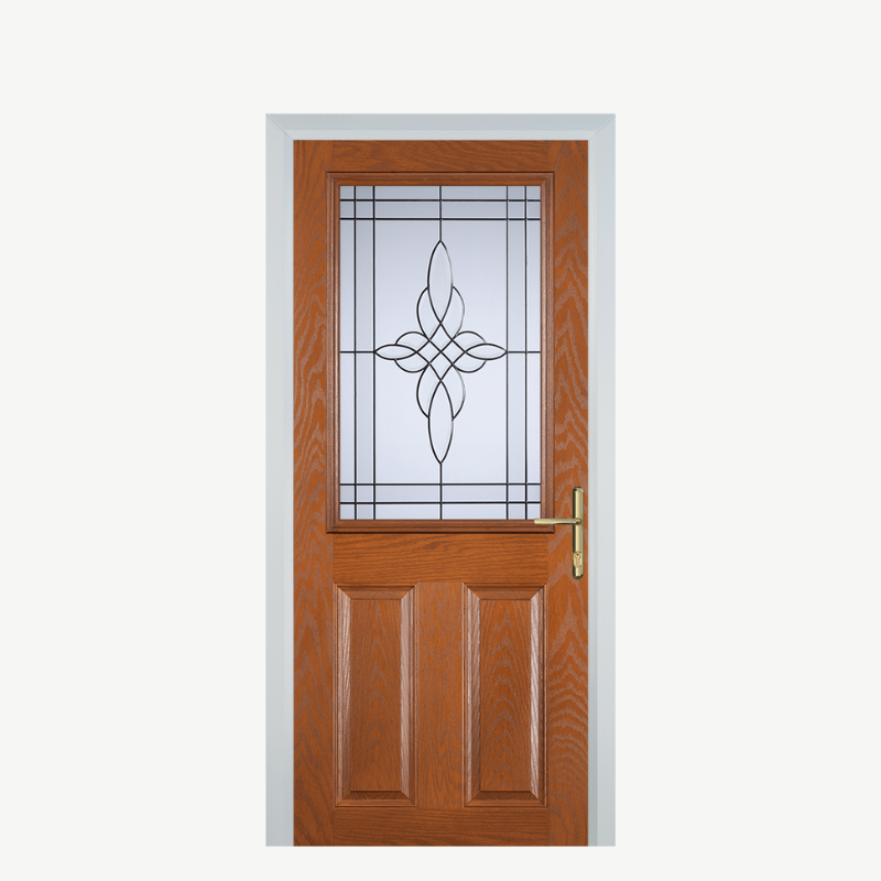 Door F 2 Panel 1 Square Oak Crystal Harmony Frost image 0
