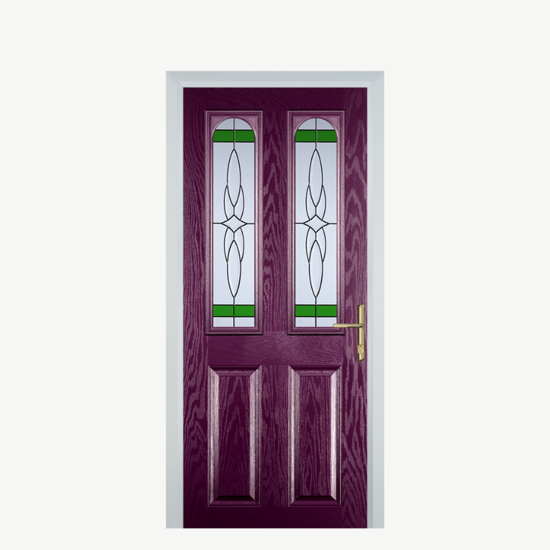 Door A 2 Panel 2 Arch Purple Violet Crystal Harmony Green image 0