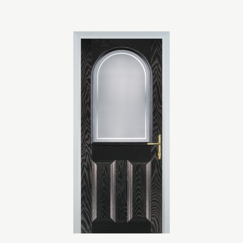 Door E 2 Panel 1 Arch Black Brown Enfield image 0