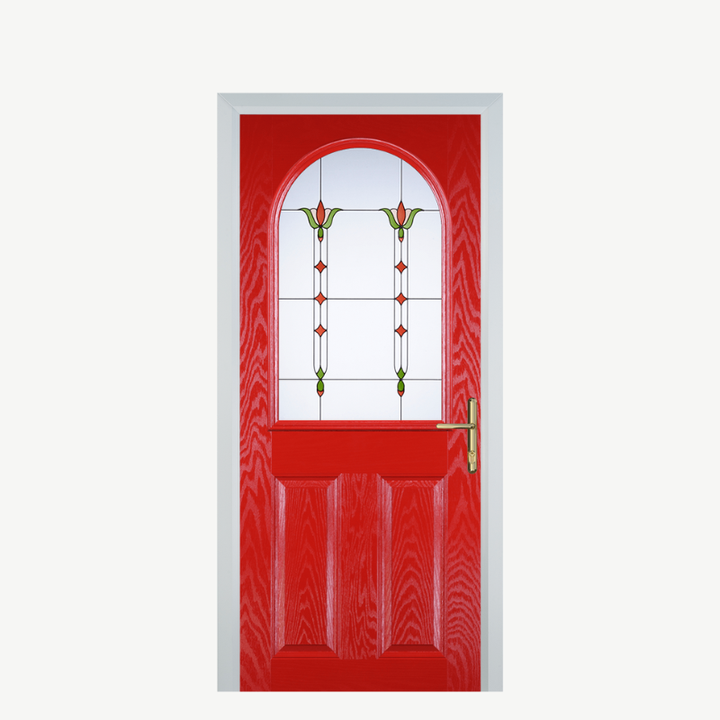 Door E 2 Panel 1 Arch Poppy Red (High Gloss) Fleur image 0