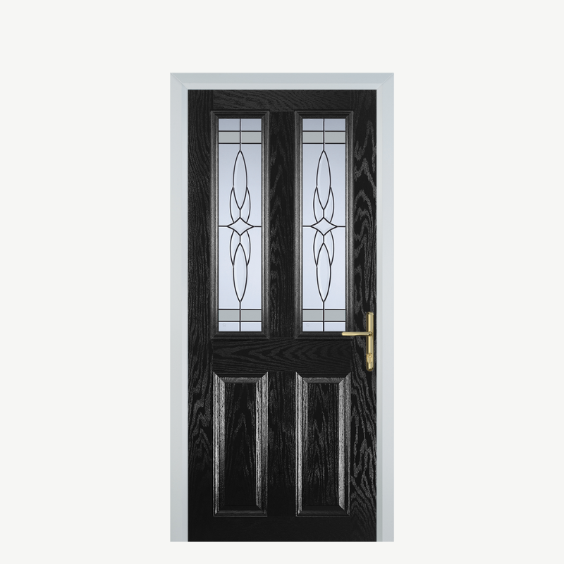 Door C 2 Panel 2 Square Black Crystal Harmony Frost image 0