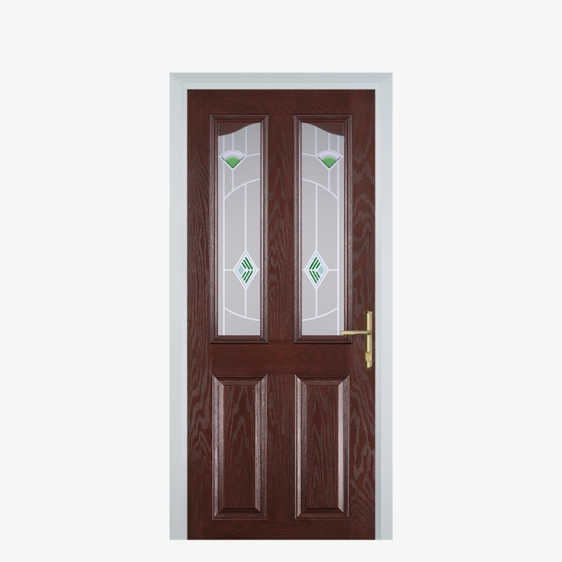 Door B 2 Panel 2 Angle Black Brown Murano Green image 0