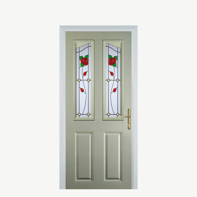 Door B 2 Panel 2 Angle Pebble Grey English Rose image 0
