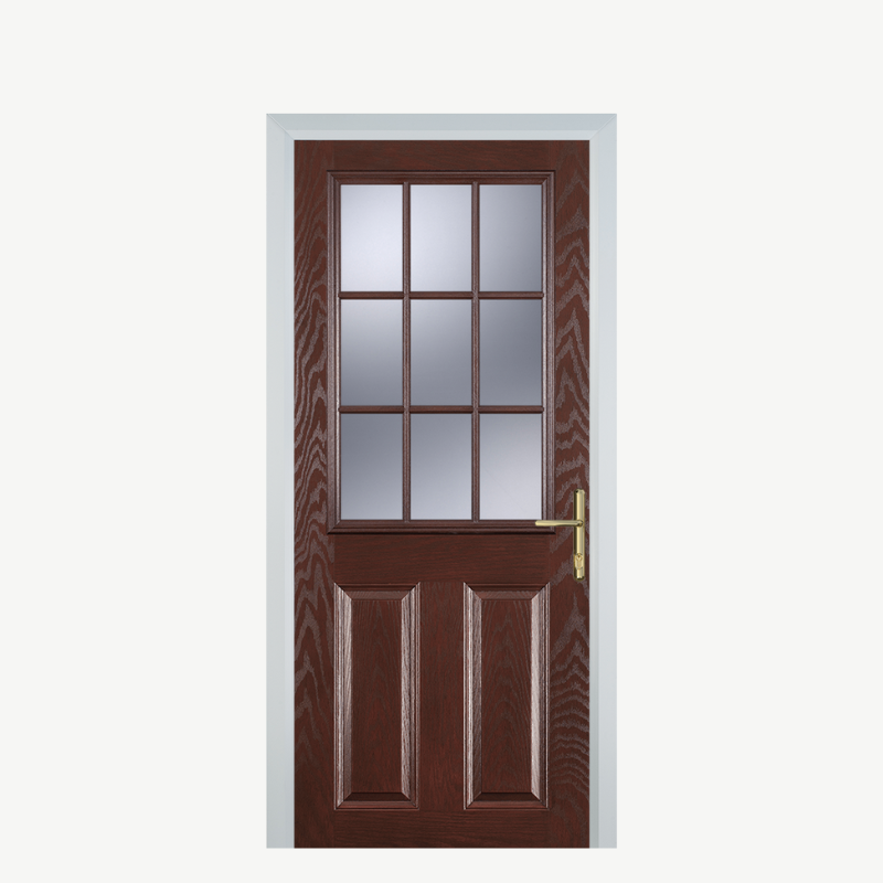 DoorK 2 Panel 1 Grill Dark Wood image 0