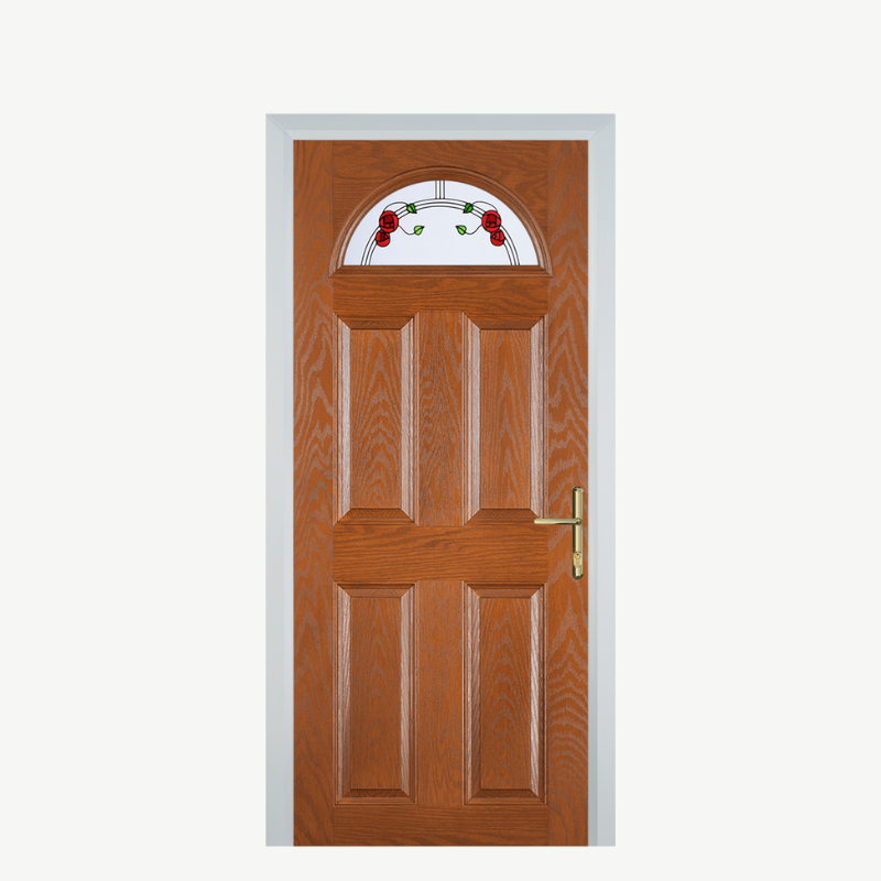 Door D 4 Panel 1 Arch Oak Mackintosh Rose image 0
