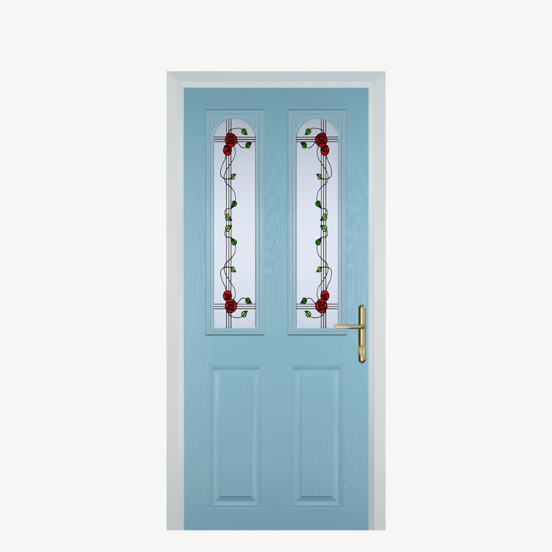 Door A 2 Panel 2 Arch Duck Egg Blue Mackintosh Rose image 0