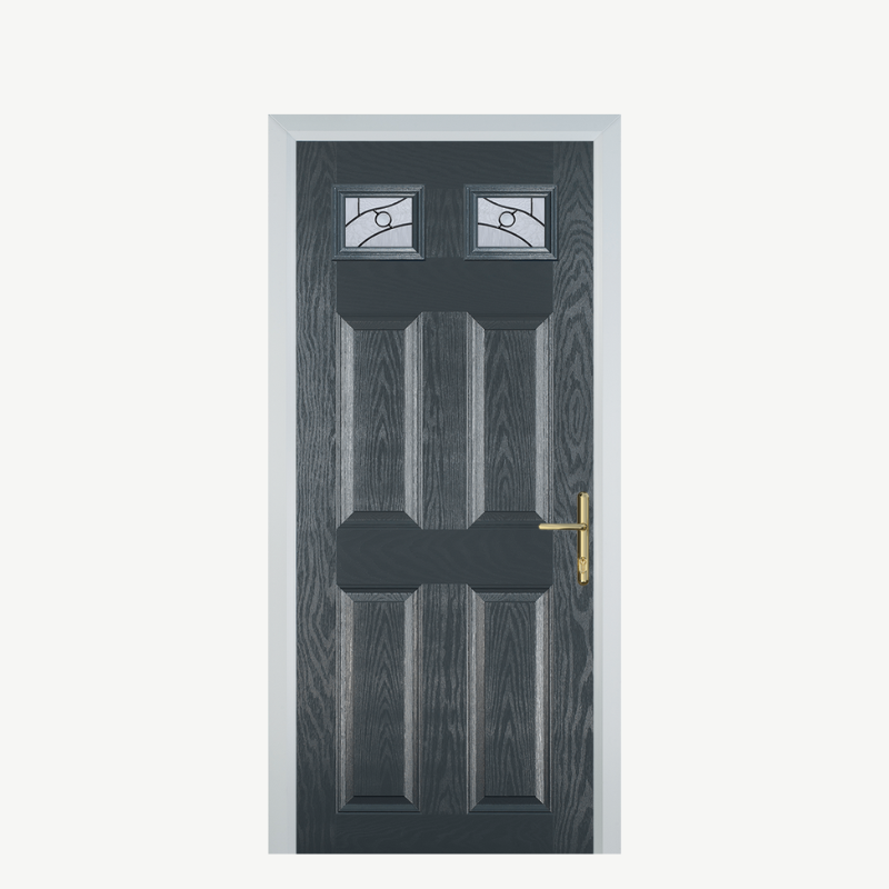 DoorI 4 Panel 2 Square Grey Zinc Art Abstract image 0