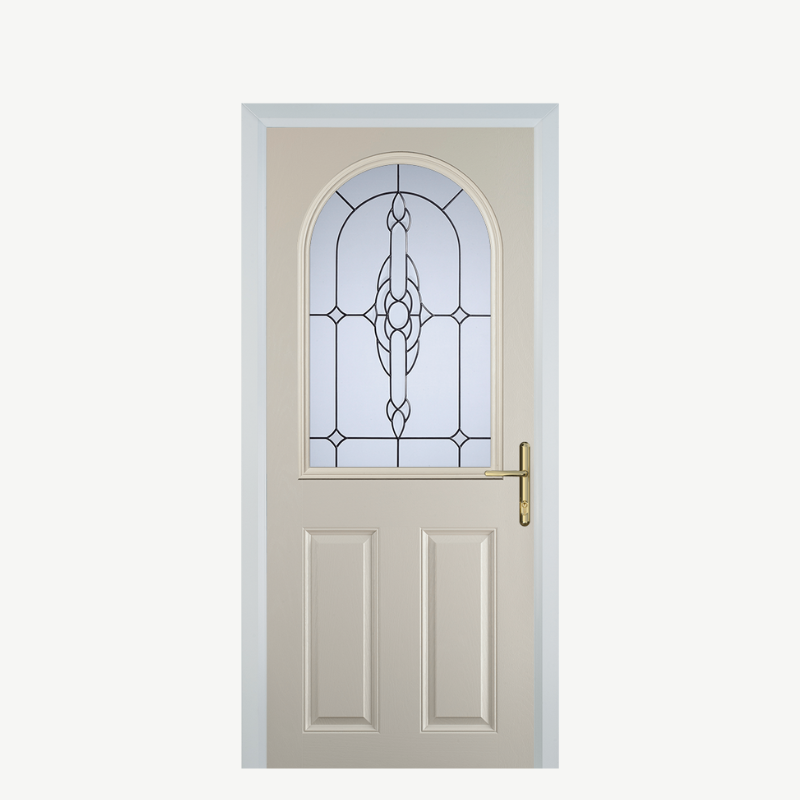 Door E 2 Panel 1 Arch Cream Crystal Bohemia Frost image 0