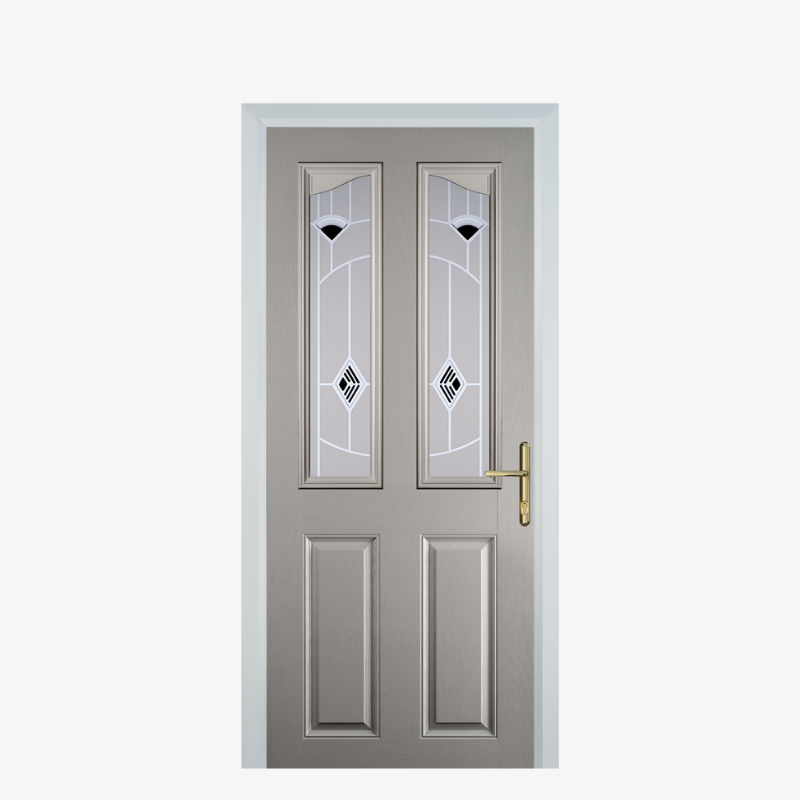 Door B 2 Panel 2 Angle Agate Grey Murano Black image 0
