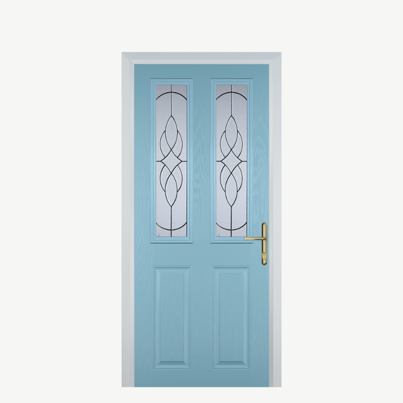 Door C 2 Panel 2 Square Duck Egg Blue Zinc Art Elegance image 0